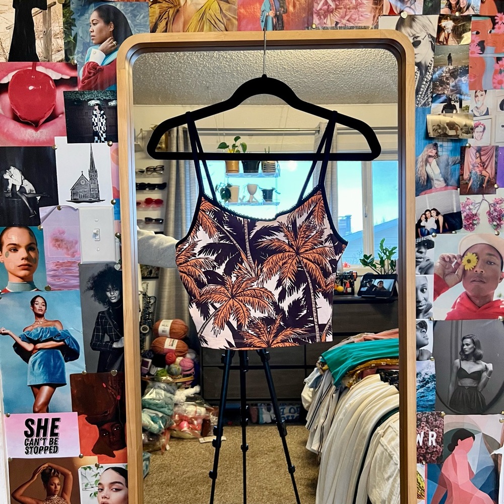 Tropical Palm Print Women's Top